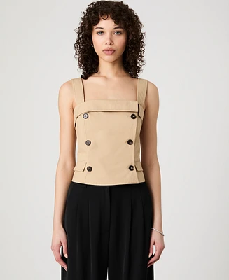 French Connection Women's Lightweight Cotton Sleeveless Trench Top