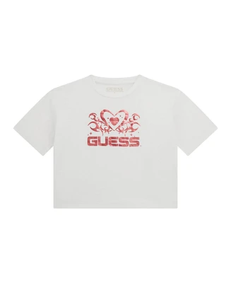 Guess Big Girl Short Sleeve with Shiny Foil Print Logo T-Shirt