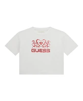 Guess Big Girl Short Sleeve with Shiny Foil Print Logo T-Shirt
