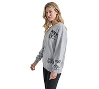 Dkny Women's Graffiti Logo Crew Neck Long Line Top