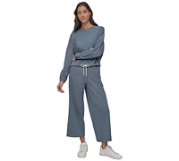 Dkny Women's Tie Front Slub Pullover Top