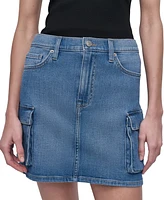 Dkny Jeans Women's Denim Cargo Mini Skirt - KYK