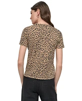 Dkny Jeans Women's Cheetah-Print Short-Sleeve T-Shirt - JFW
