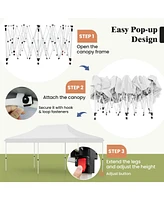 10 x 20 Ft Pop-up Canopy Tent with Carrying Bag-White