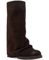 Steve Madden Women's Benton Mid-Shaft Foldover Cuff Moto Boots