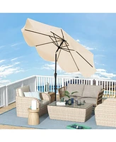 9 Ft Patio Umbrella with Crank Handle and Push Button Tilt