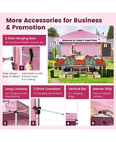 10 x 10 Feet Foldable Commercial Pop-up Canopy with Roller Bag and Banner Strip