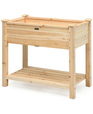 Raised Garden Elevated Wood Planter Box Stand