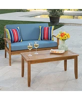 Peyton Wooden loveseat and Coffee Table Set