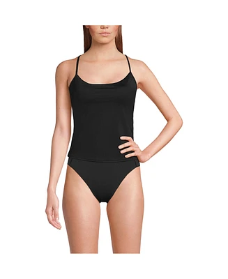 Lands' End Women's D-Cup Tugless QuickDry Adjustable Strappy Back Tankini Top