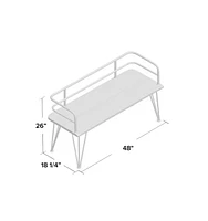 Zion Industrial Wood And Metal Bench Chair