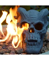 Fireproof Imitated Human Fire Pit Skulls Garden Statue, Halloween Decor