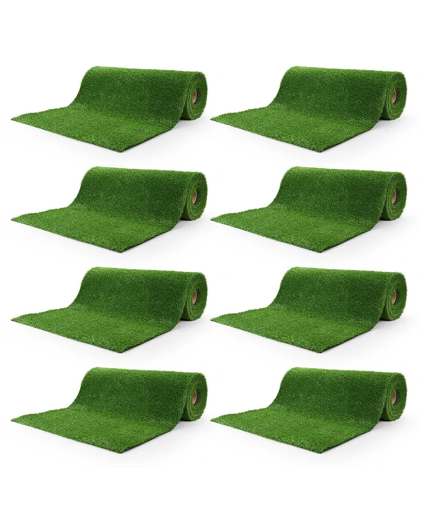 Yescom 8pcs 50x3 Ft Artificial Grass Turf 1.38" Fake Grass Rug Indoor Batting Tunnels Outdoor Synthetic Lawn