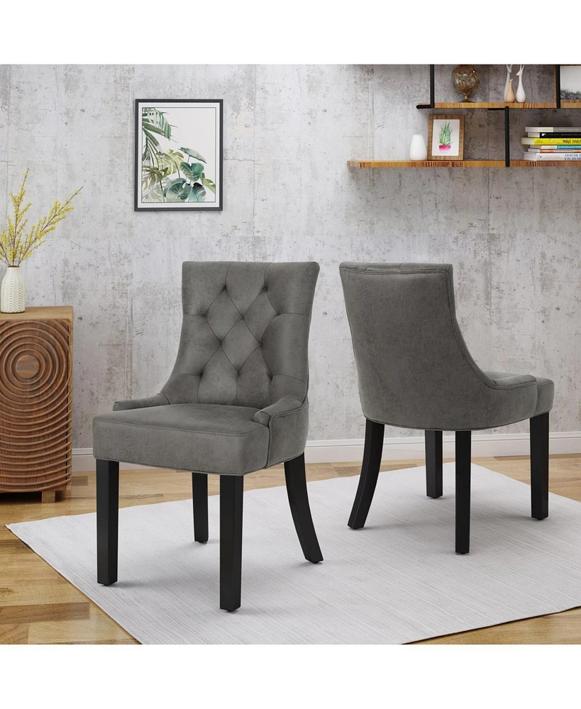 Diamond Stitch Slate Dining Chairs