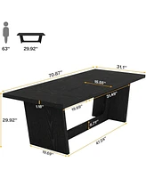 Tribesigns 6FT Conference Table Set of 4, 70.87" W x 31.5" D Rectangular Seminar for Meeting Room, Solid Executive Business Furniture