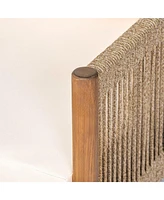 Woven Outdoor Lounge Chair - Wood Frame, Polyester Cushions