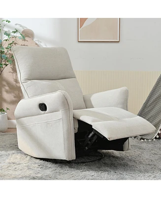 360 Swivel Rocker Recliner Chair - Gray Fabric