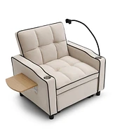 3-in-1 Convertible Sofa Bed Sleeper Chair - Beige