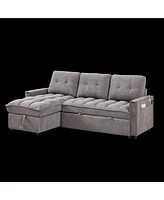 Reclining Pull-Out Sofa Bed w/ Usb & Storage