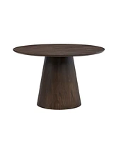47" Round Dark Brown Dining Table - Modern Style