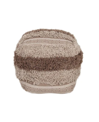Soft Striped Pouf Ottoman for Home Accent Footrest and Extra Seating