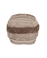 Soft Striped Pouf Ottoman for Home Accent Footrest and Extra Seating