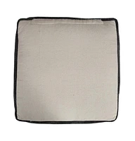 18" Black 100% Cotton Ottoman