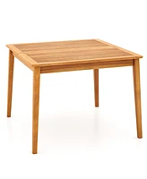 39 Inch Acacia Wood Dining Square Bistro Table with 1.96 Inch Umbrella Hole