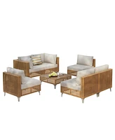 Wicker Patio Set, Cushions & Table