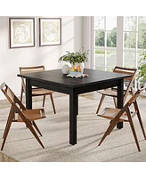 Tribesigns Wood Dining Table, Modern Kitchen Table for Room, 2-4 People Room Square Dinner Tables with Wooden Legs Thick Top S