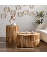 Retro Cylindrical Coffee Table Set (2)