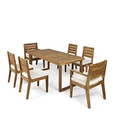 Acacia Wood 7-Piece Dining Set