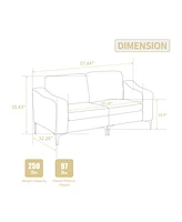 Modular Sectional Two-Seater Sofa , Corduroy Sectional Couch,Gray
