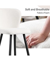 Modern Barstool: White Seats, Black Metal Legs, Gold Tips (25.79")