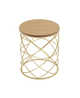 Golden Side table [Mdf Top+ Metal Frame]