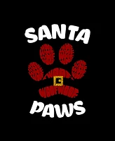 La Pop Art Men's Santa Paws Raglan Baseball Word T-Shirt
