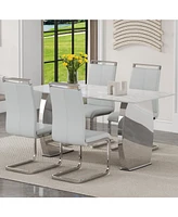 Snow Mountain White Sintered Stone Dining Set