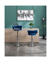 Velvet Bar Stools, Chrome Base
