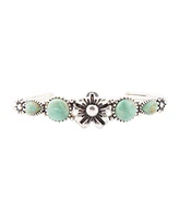 Barse Floral Blue Turquoise and Sterling Silver Cuff Bracelet