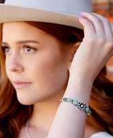 Barse Floral Blue Turquoise and Sterling Silver Cuff Bracelet