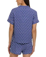 Flora by Nikrooz Women's Joselyn Notched-Collar Short Pajama Set