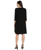 R & M Richards Women's Open-Front Jacket and Necklace Dress Set