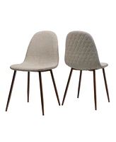 Wheat Fabric Dining Chairs - Set of 2