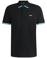 Boss by Hugo Men's Paddy Knit Polo Shirt Cotton With Striped