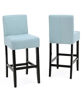 30-inch Fabric Barstool with Solid Wood Frame (Set of 2