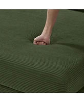 Corduroy Green Sectional Sofa with Storage Chaise