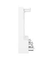 4-in-1 Hall Tree: Coat Rack, Shoe Bench, Storage - White