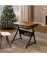 Jigsaw Puzzle Table Board 1500pc w/ 4 Drawers (Black)