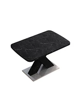 Square Marble Top Dining Table, X-Leg