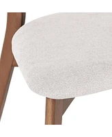 Mid-Century Walnut Finished Frame Upholstered Dining Chairs (Set of 2) (Dark Grey